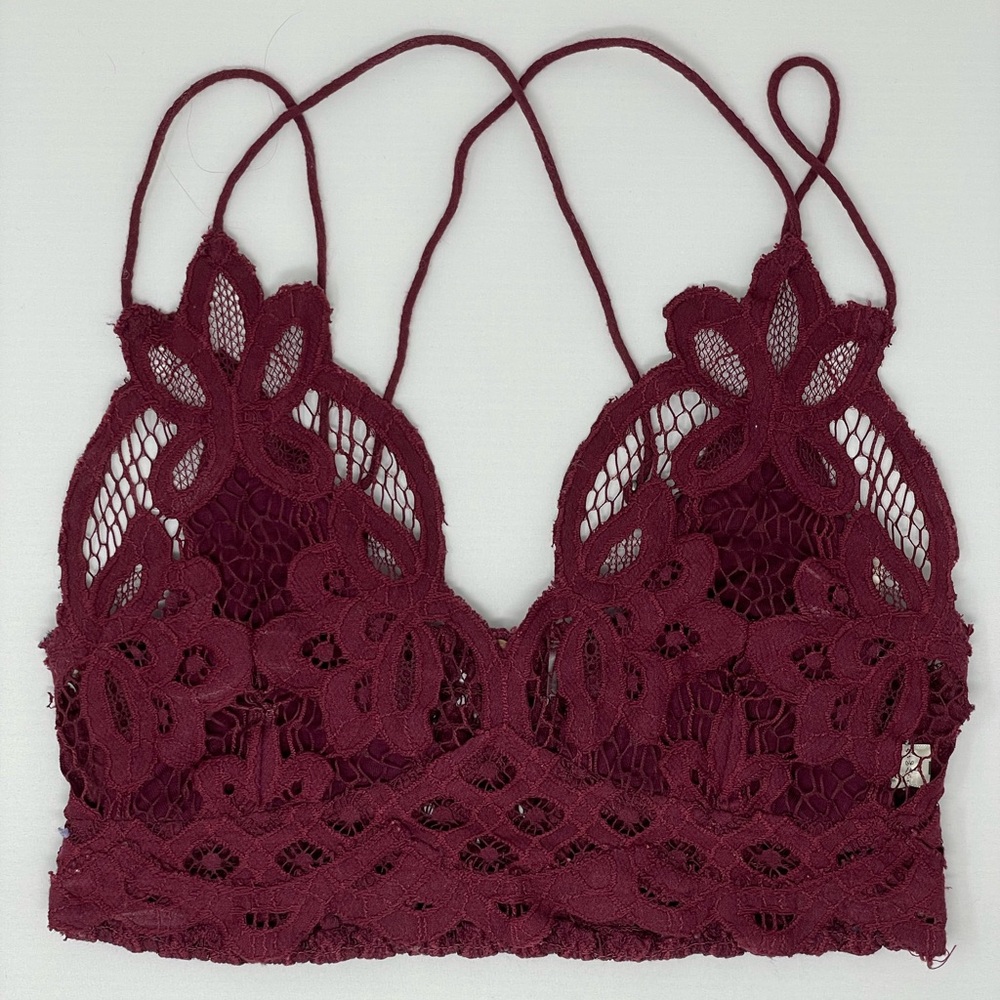 Free People Adella Bralette in Maroon